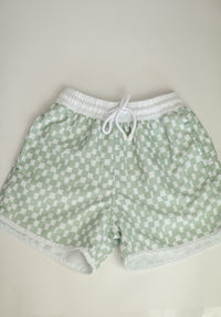 The SWIM Short - Green checkerboard