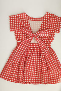 The Bow Back Dress - gingham
