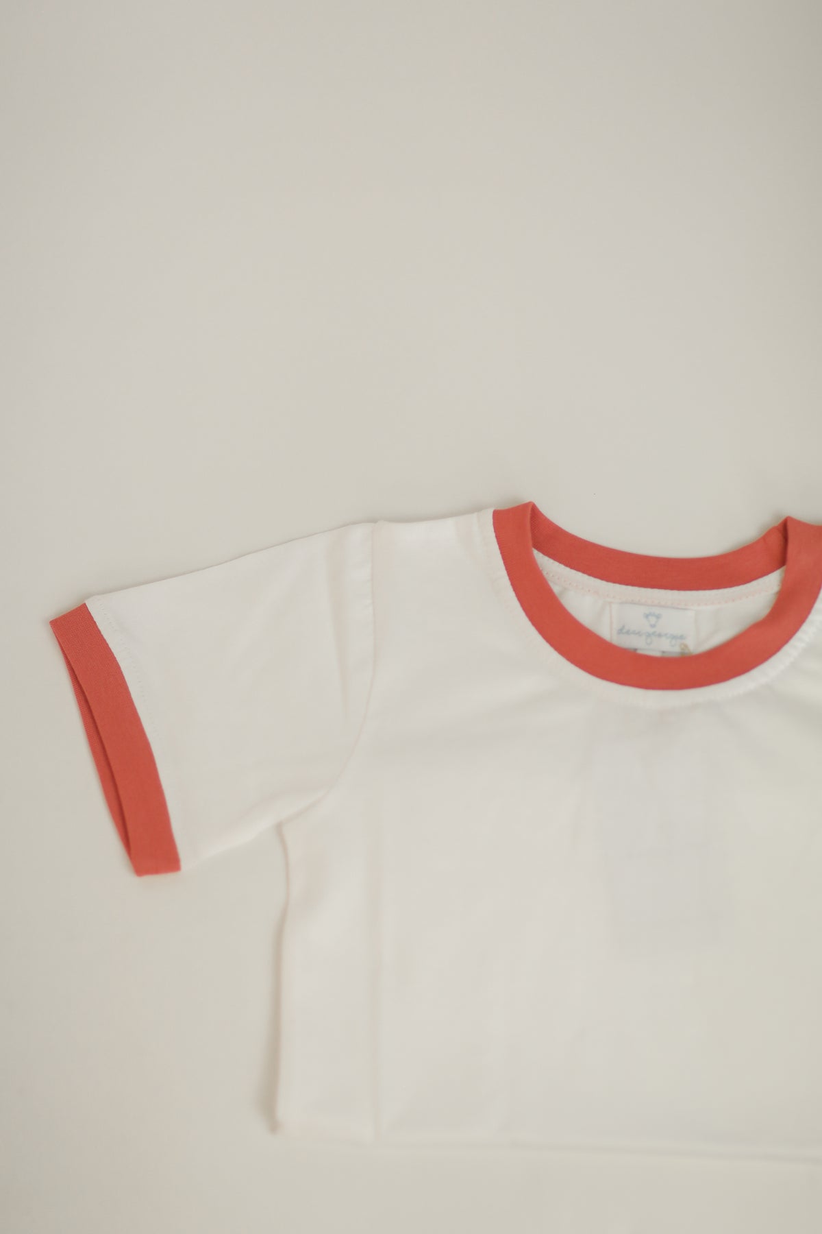 The Ringer Tee - white w/ light red