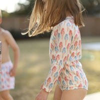 The Girl's Rash Guard Two Piece Bather - Ice Cream