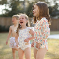 The Girl's Rash Guard Two Piece Bather - Ice Cream