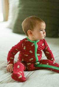 (pre-order) Kid's Bamboo Pajama - red hedgehogs