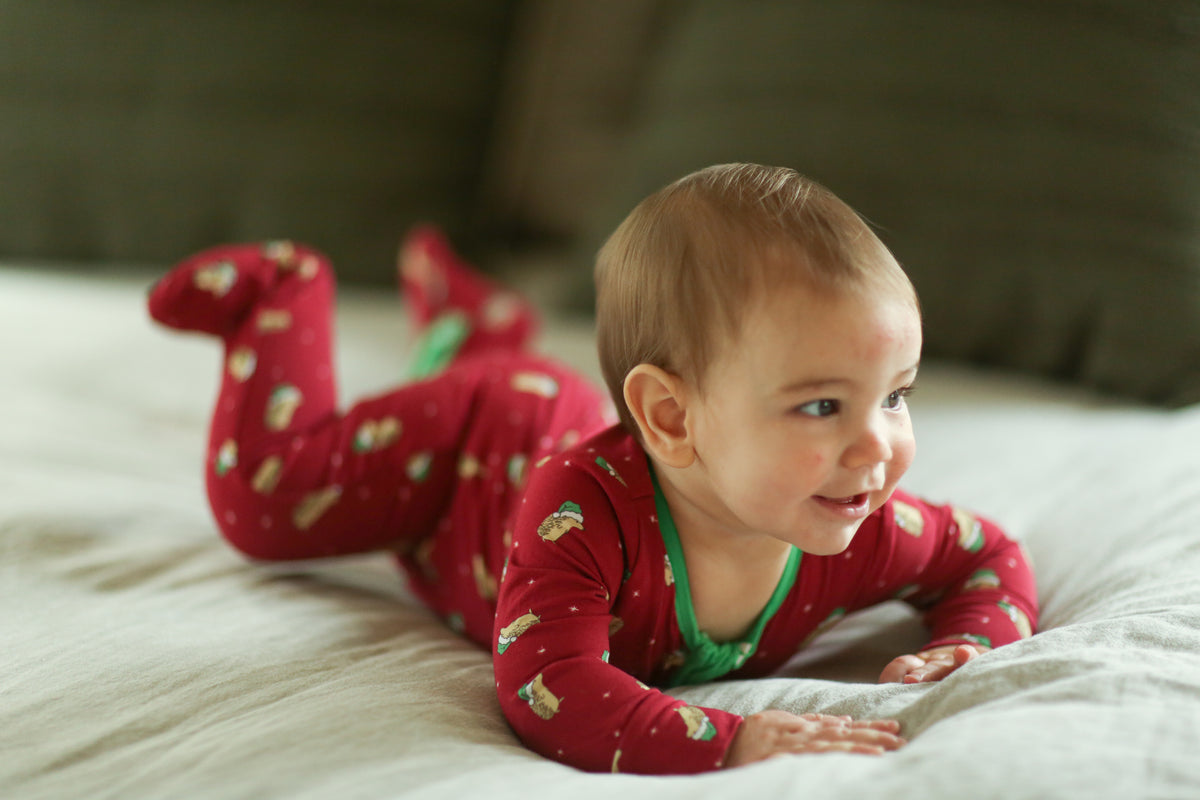 (pre-order) Kid's Bamboo Pajama - red hedgehogs
