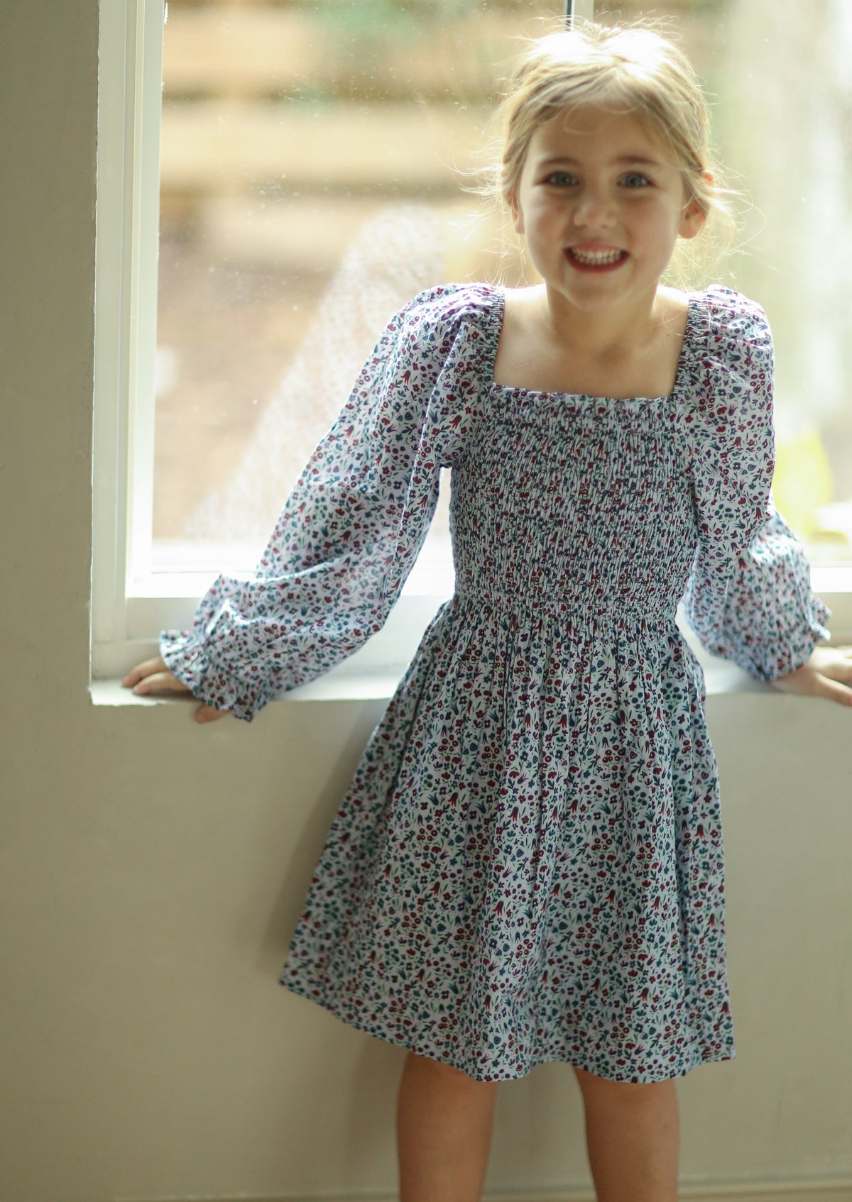 (pre-order) Alice Dress - Long Sleeve - Blue Floral