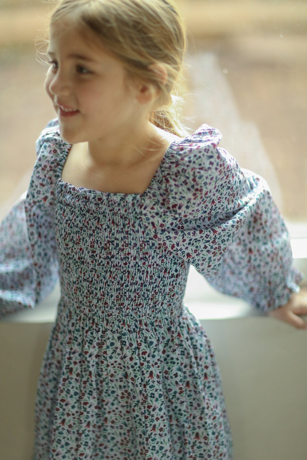 (pre-order) Alice Dress - Long Sleeve - Blue Floral