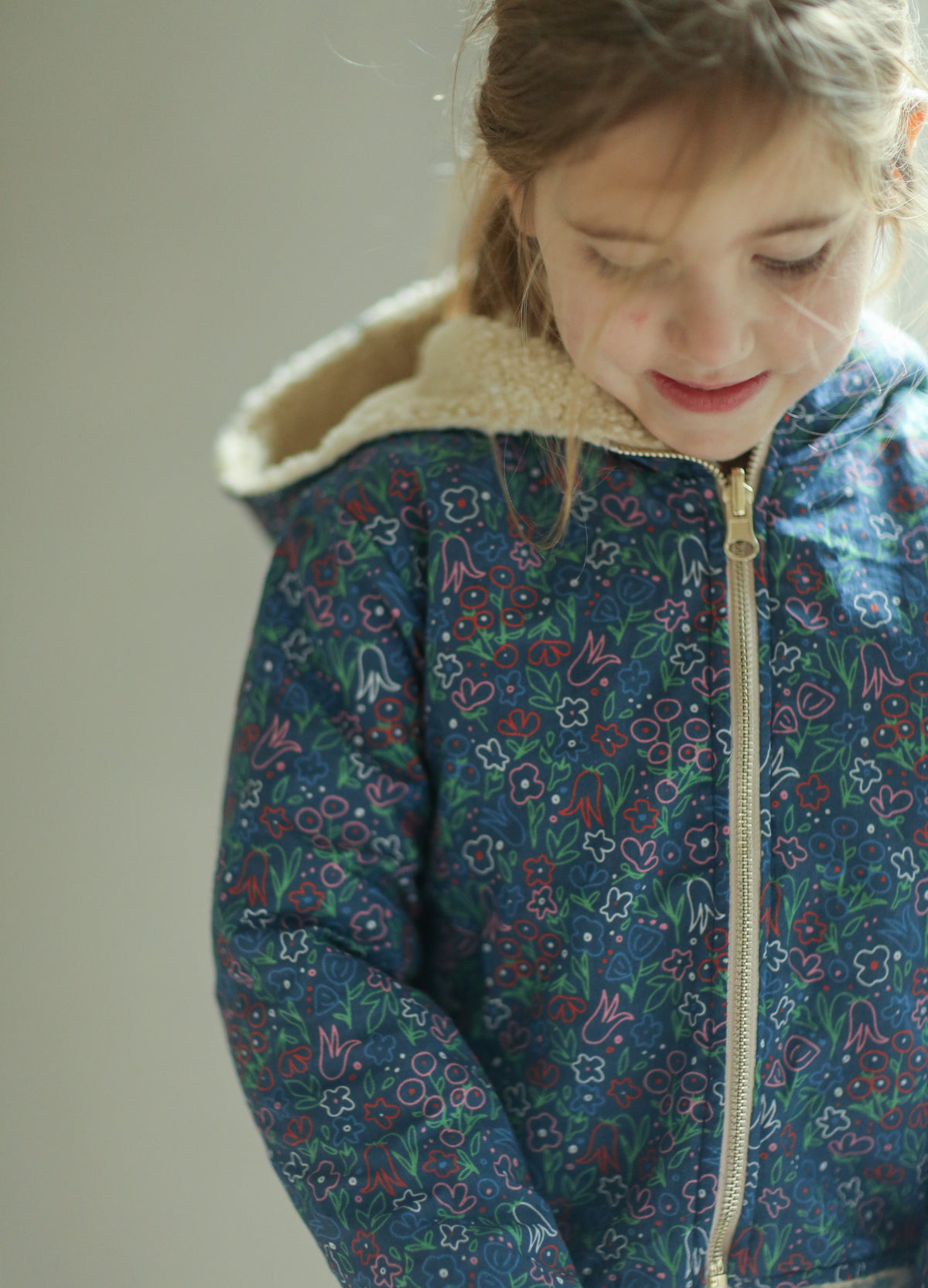 (pre-order) Fuzzy Jacket - flowers