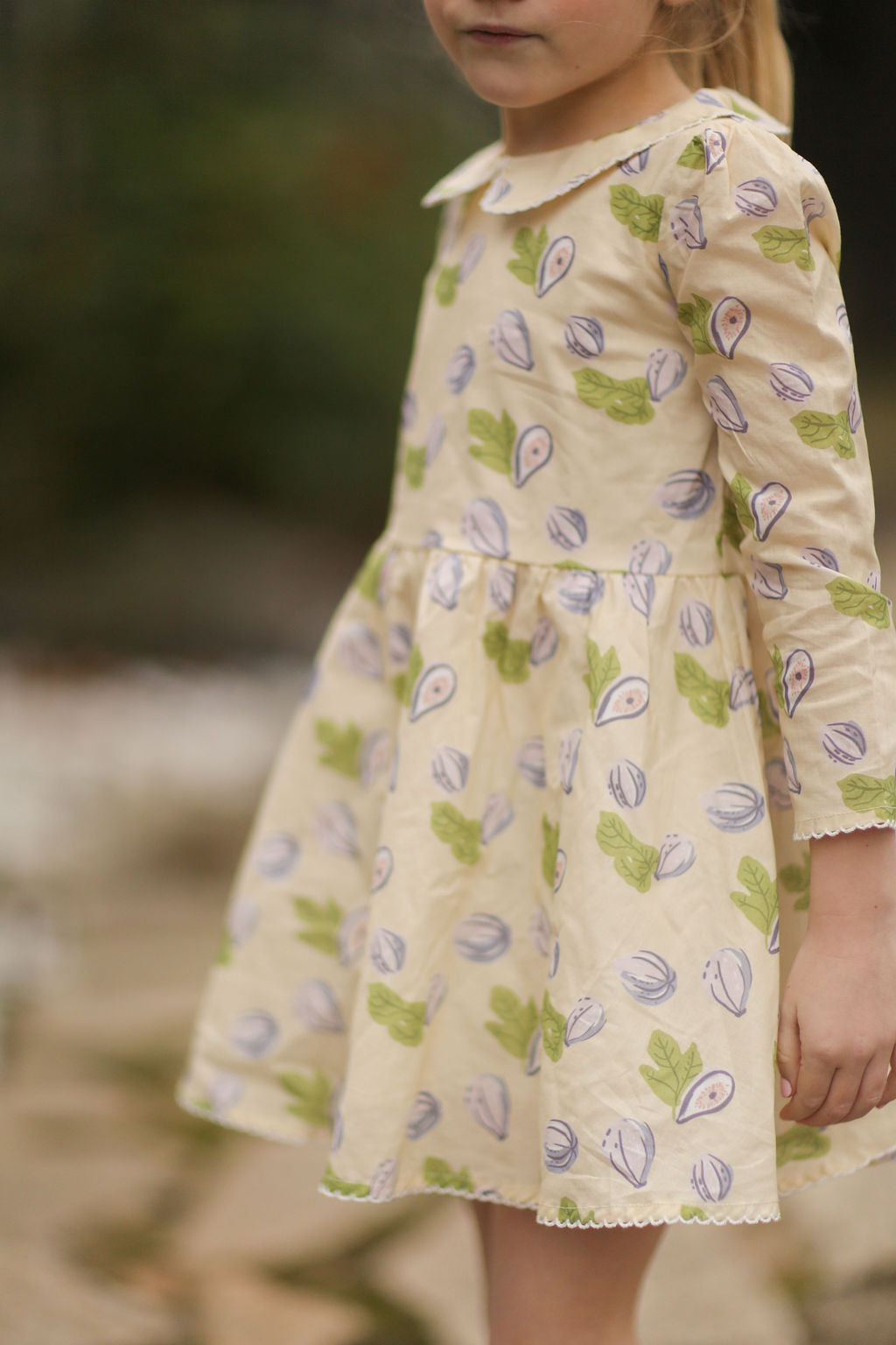Collared Capers Dress - Long Sleeves - Fig