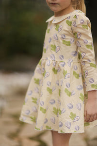 Collared Capers Dress - Long Sleeves - Fig