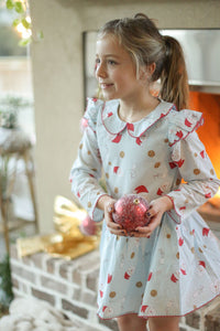 Collared Capers Dress - Long Sleeves - Milk + Cookies Santa