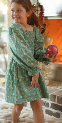 Alice Dress - Winter Flower - Green