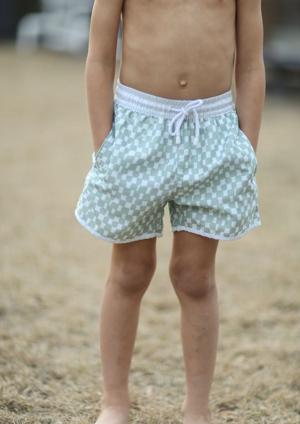The SWIM Short - Green checkerboard