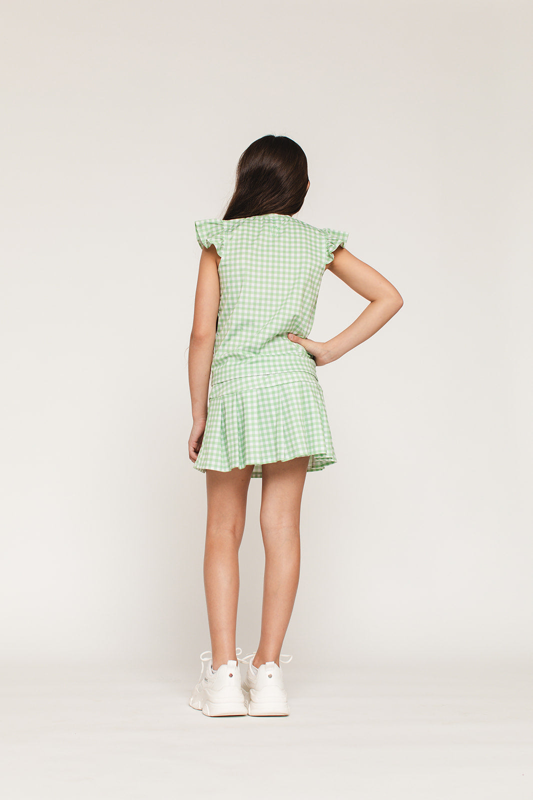 The Girl's Tennis Skirt and Top Set - Gingham
