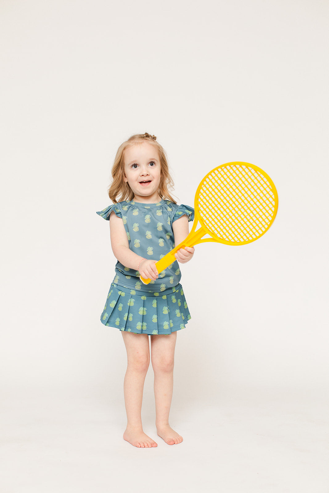 The Girl's Tennis Skirt and Top Set - Pineapple