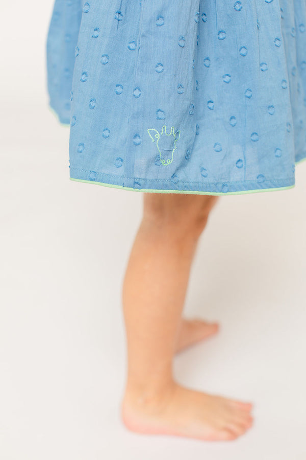 The Sully Dress - Swiss Dot Butterfly Blue