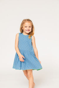 The Sully Dress - Swiss Dot Butterfly Blue