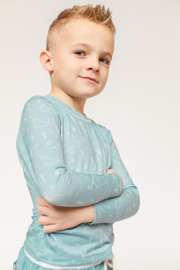 The Boy's Rash Guard - Narwhal