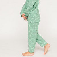 Kid's Reindeer Games Pajama in Wintergreen