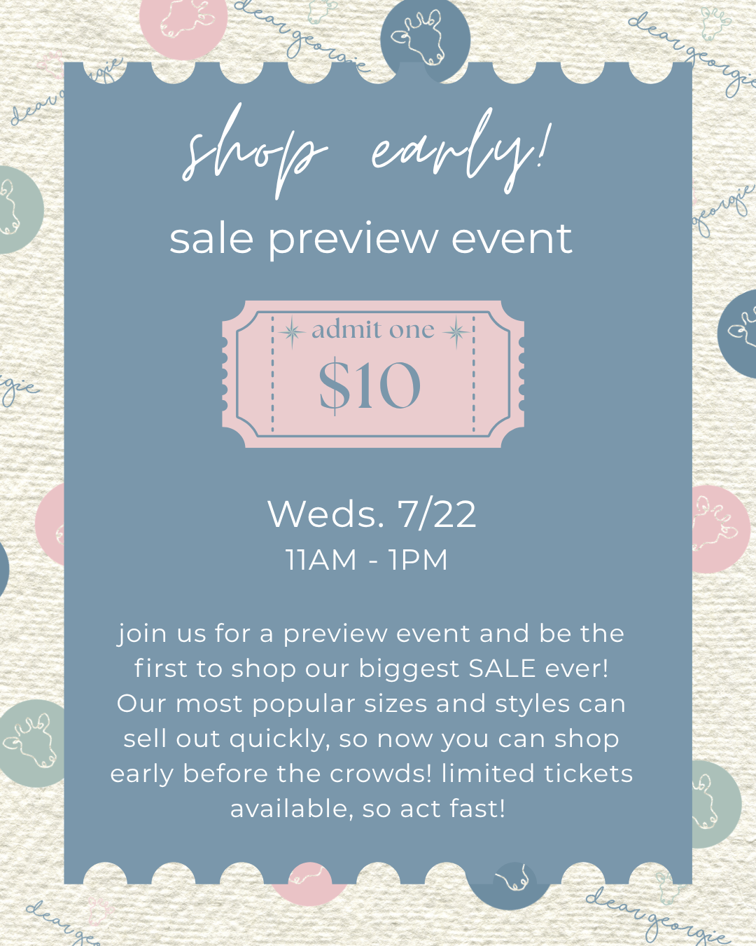 sale preview event ticket