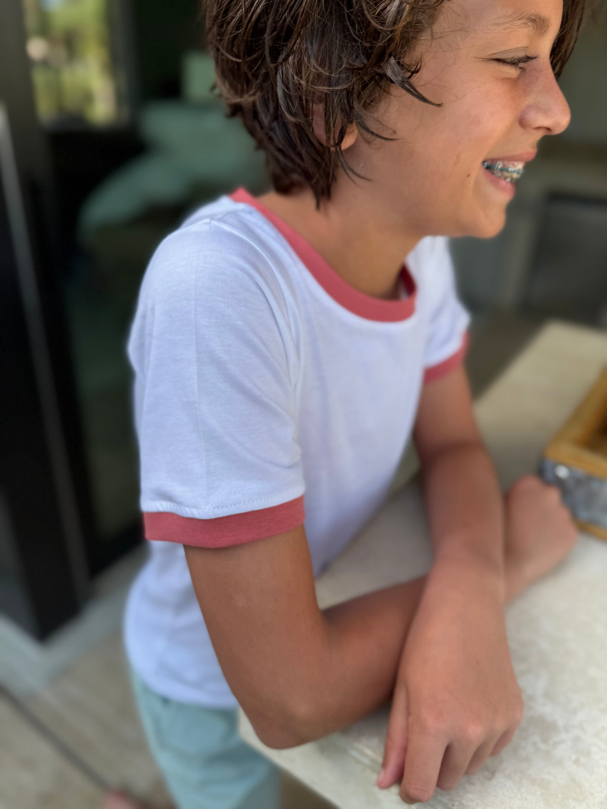The Ringer Tee - Americana Red Trim