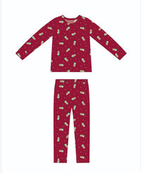 (pre-order) Kid's Bamboo Pajama - red hedgehogs