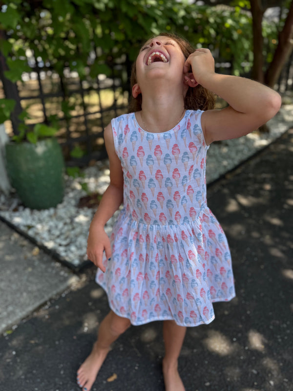The Sully Scoop Back Dress - Ice Cream VINTAGE WASH