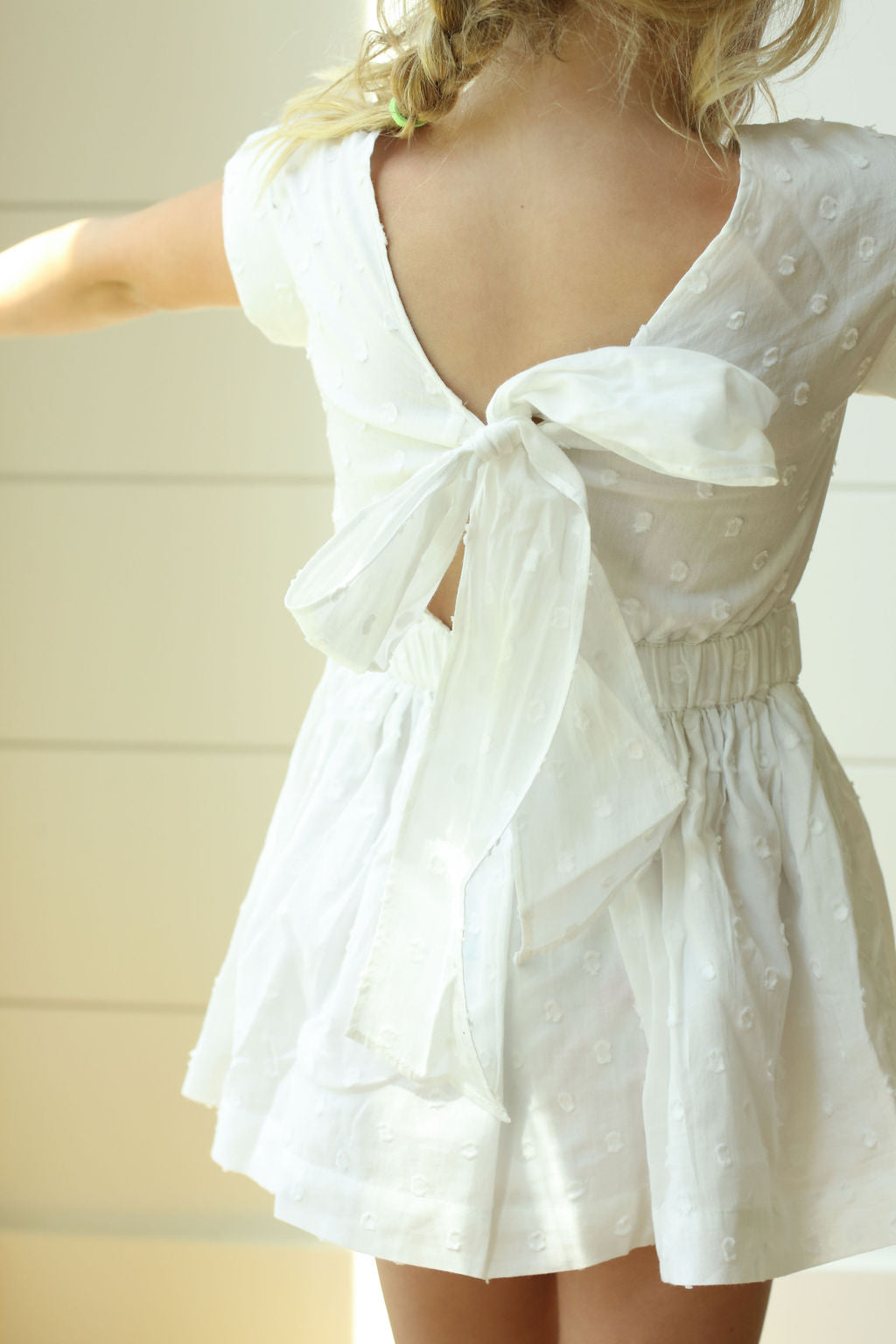 The Bow Back Dress - Swiss Dot