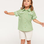 The Sea Shirt - Grass with Cloud Trim