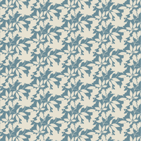 Capers Dress - Long Sleeves - Large Leaves Blue