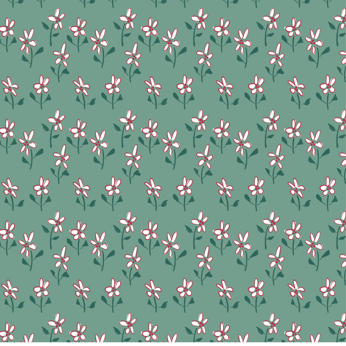 Alice Dress - Winter Flower - Green