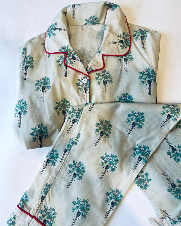 Kid's Classic Pajama Set - Festive Palm