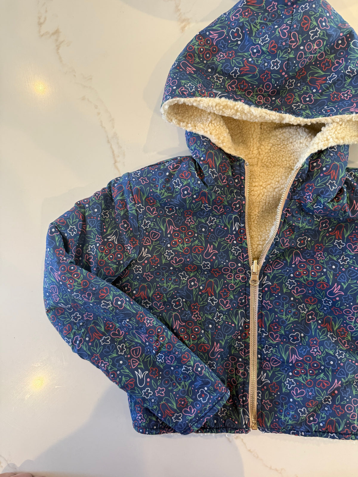 (pre-order) Fuzzy Jacket - flowers