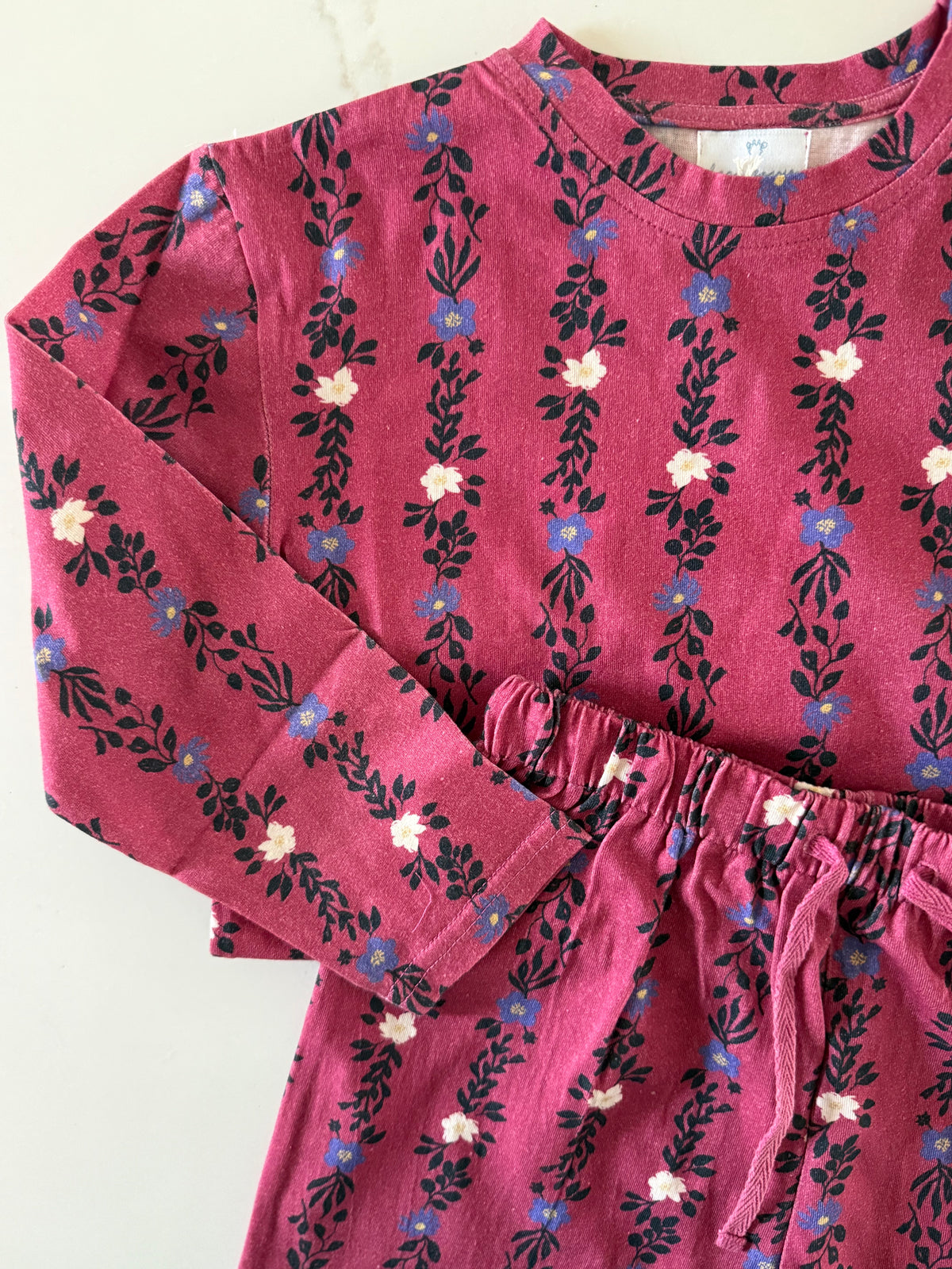 (pre-order) Collins Pant Set - lines of flowers