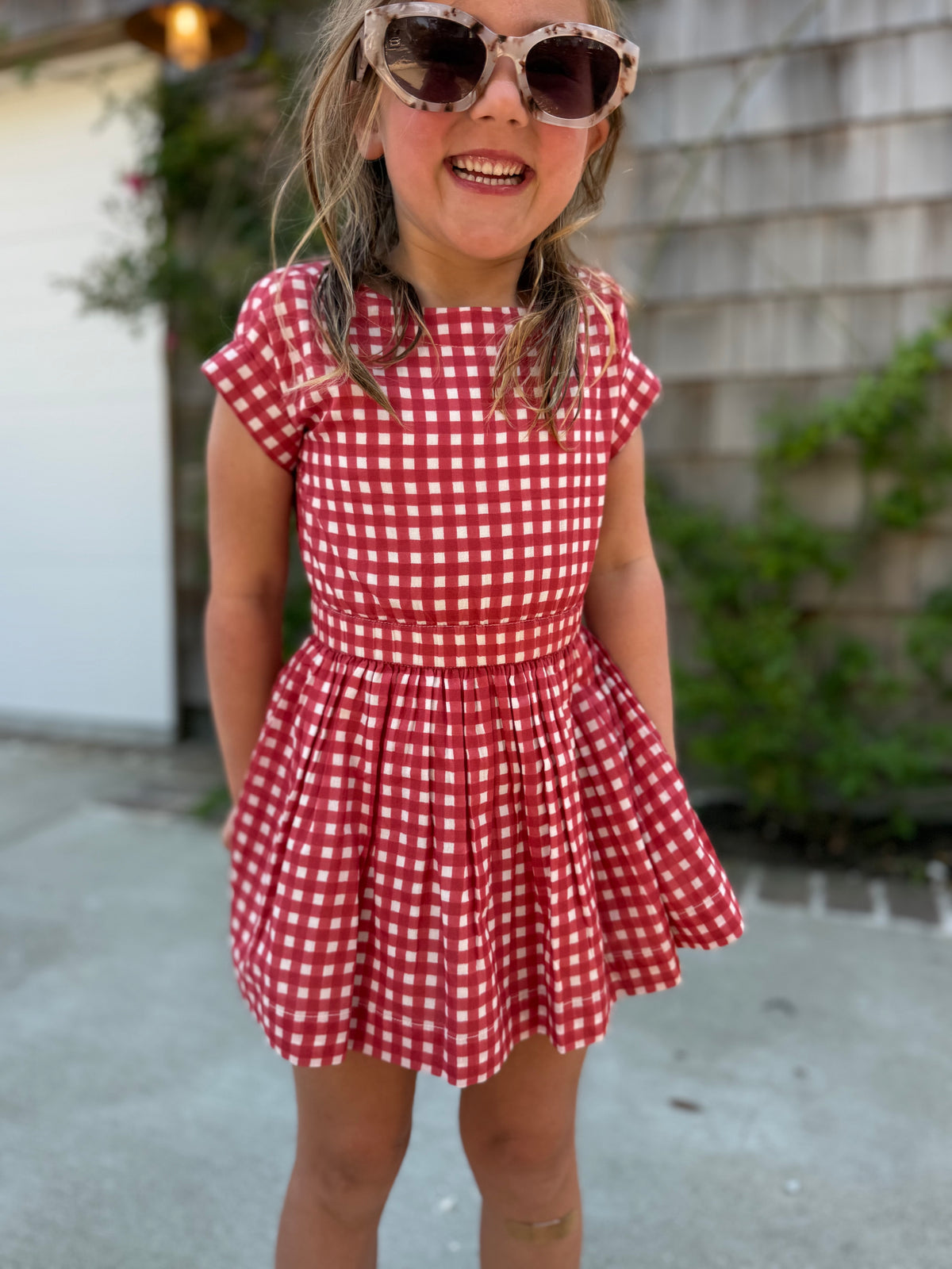 The Bow Back Dress - gingham