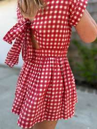 The Bow Back Dress - gingham