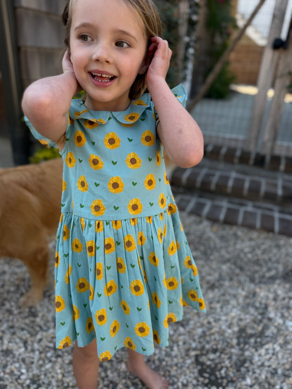 The Collared Capers Dress - sunflowers