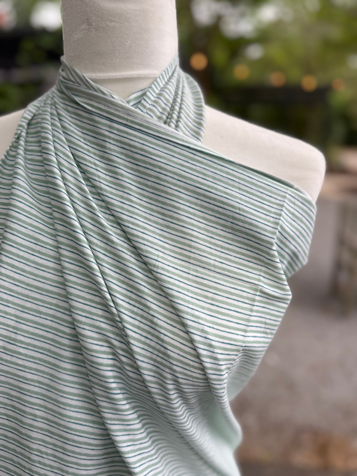 The Sarong - Blue and Green Stripe