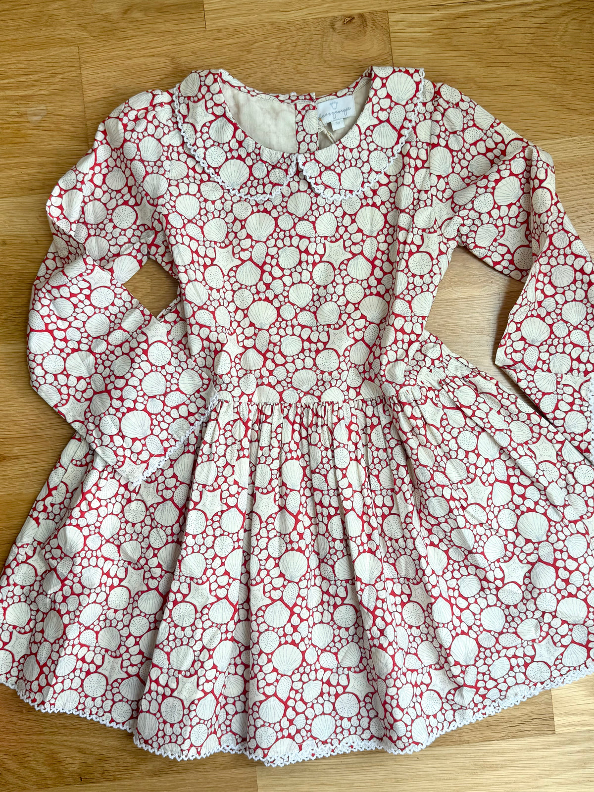 (pre-order) Collared Capers Dress - Long Sleeve - red shells