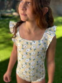 The Ruffle Back Bather - yellow flower