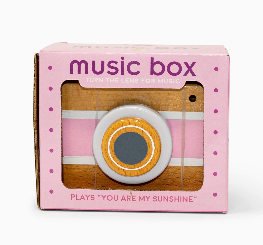Pink Vintage Camera Music Box