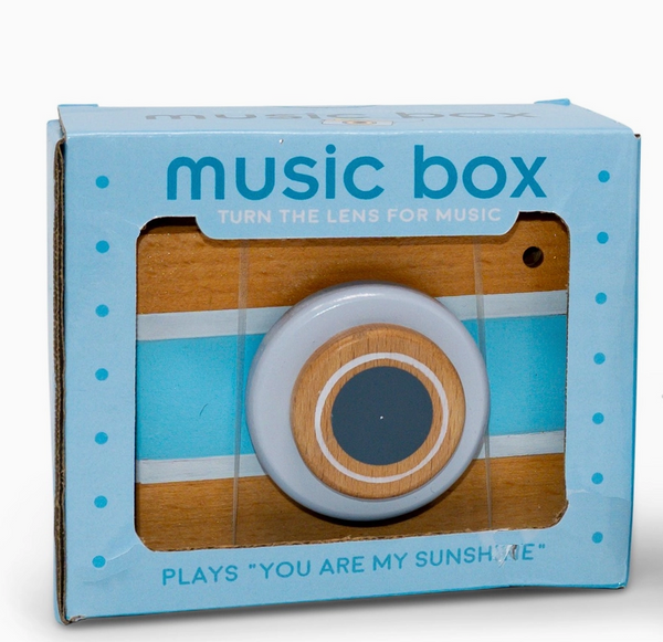 Blue Vintage Camera Music Box