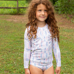 The Girl's Rash Guard Two Piece Bather - Surf's Up