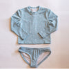 The Girl's Rash Guard Two Piece Bather - Narwhal