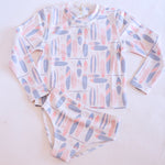 The Girl's Rash Guard Two Piece Bather - Surf's Up