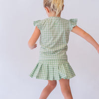 The Girl's Tennis Skirt and Top Set - Gingham