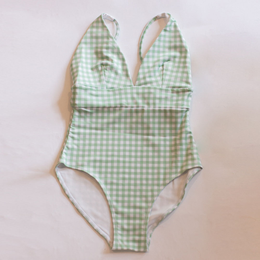 Women's One Piece Bather - Gingham