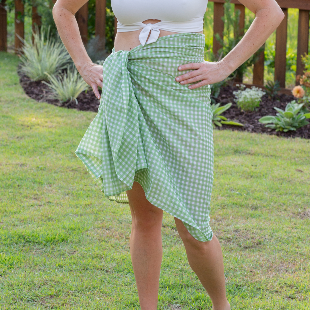 The Sarong - Green Gingham