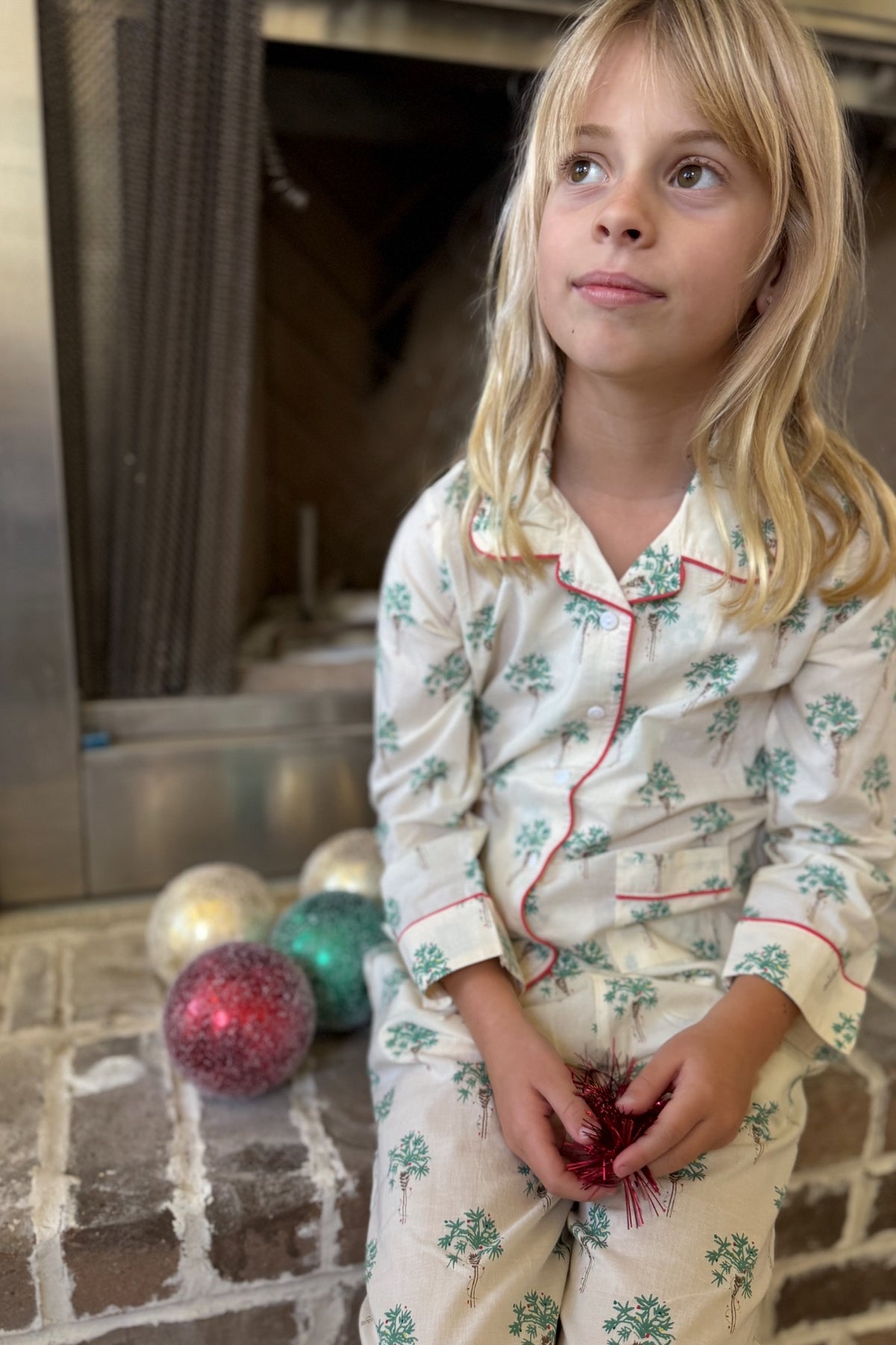 Kid's Classic Pajama Set - Festive Palm