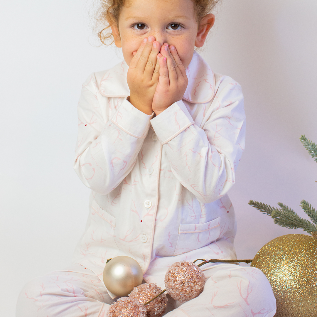 Kid's Reindeer Games Pajama in Sugar Plum Pink