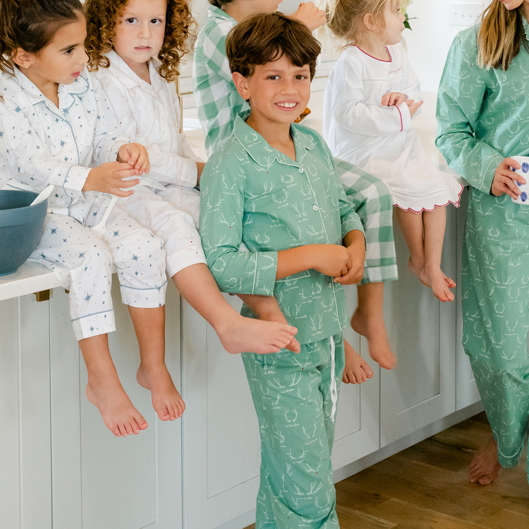 Kid's Reindeer Games Pajama in Wintergreen