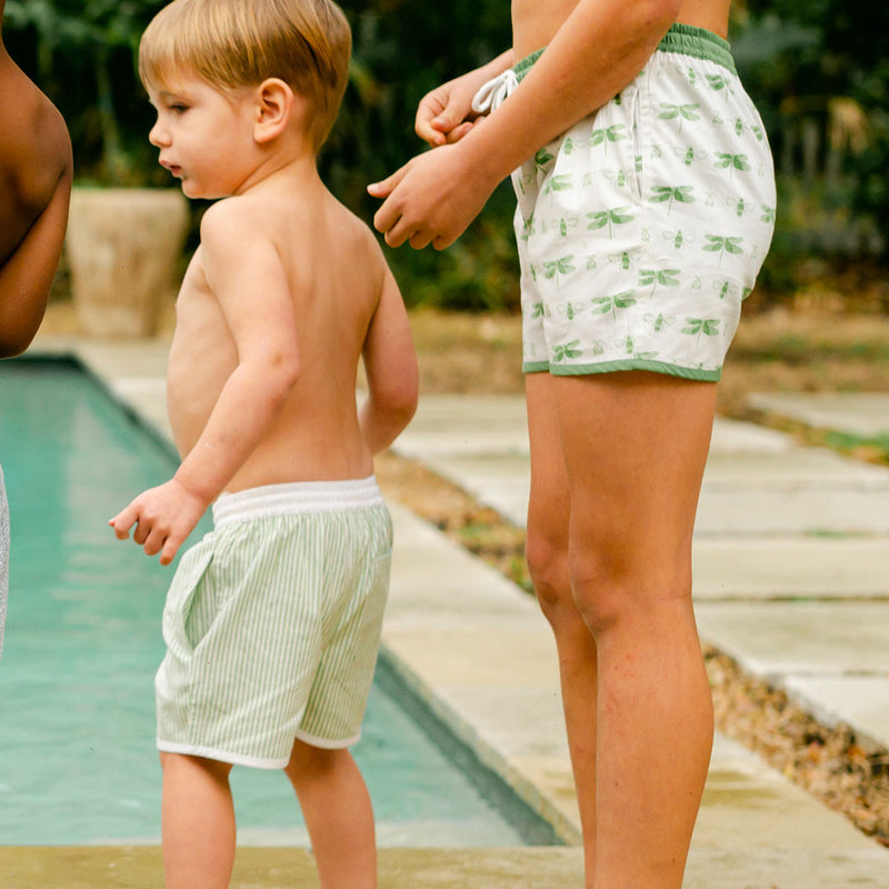 The Sea Short - Classic Stripe Aloe